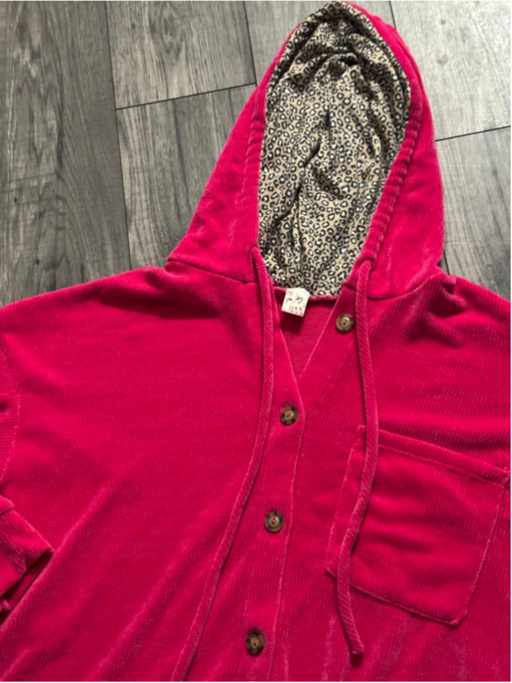 7th Ray New Trendy Hooded Size Medium Large Hot Pink & Leopard $42 @ Boutique - Picture 2 of 8